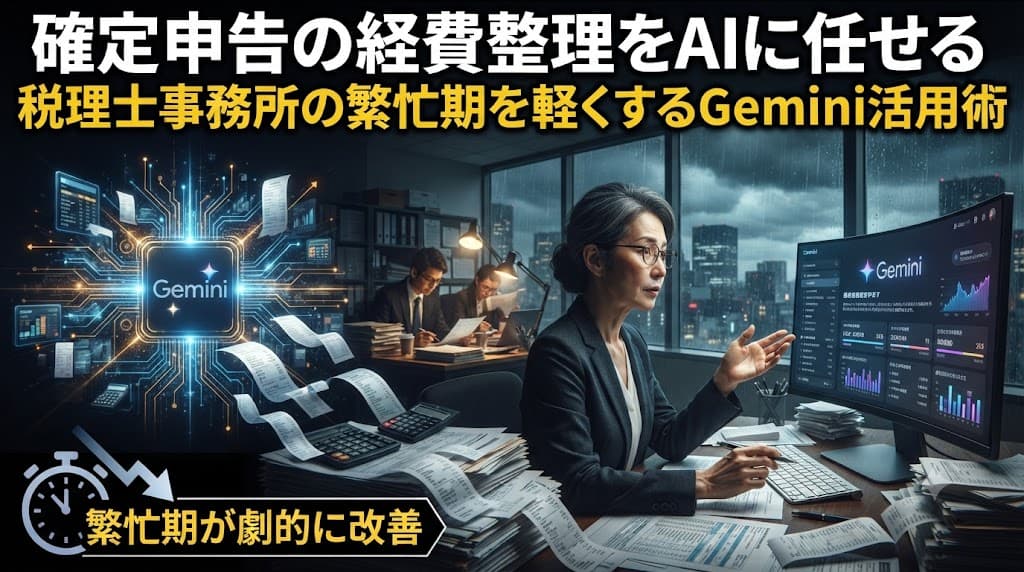 確定申告の経費整理をAIに任せる|税理士事務所の繁忙期を軽くするGemini活用術