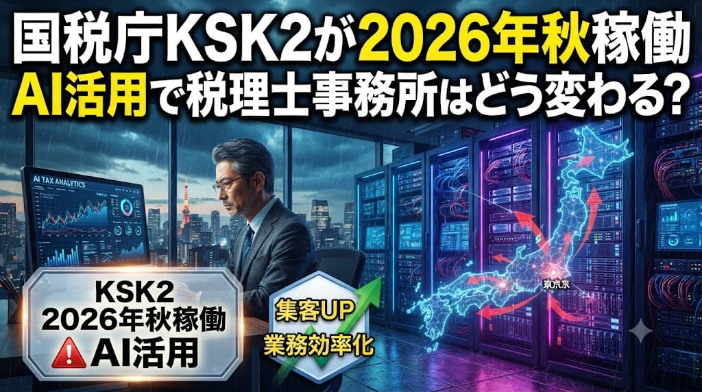 国税庁KSK2が2026年秋稼働——税理士事務所のAI活用で集客と業務効率化を立て直す方法